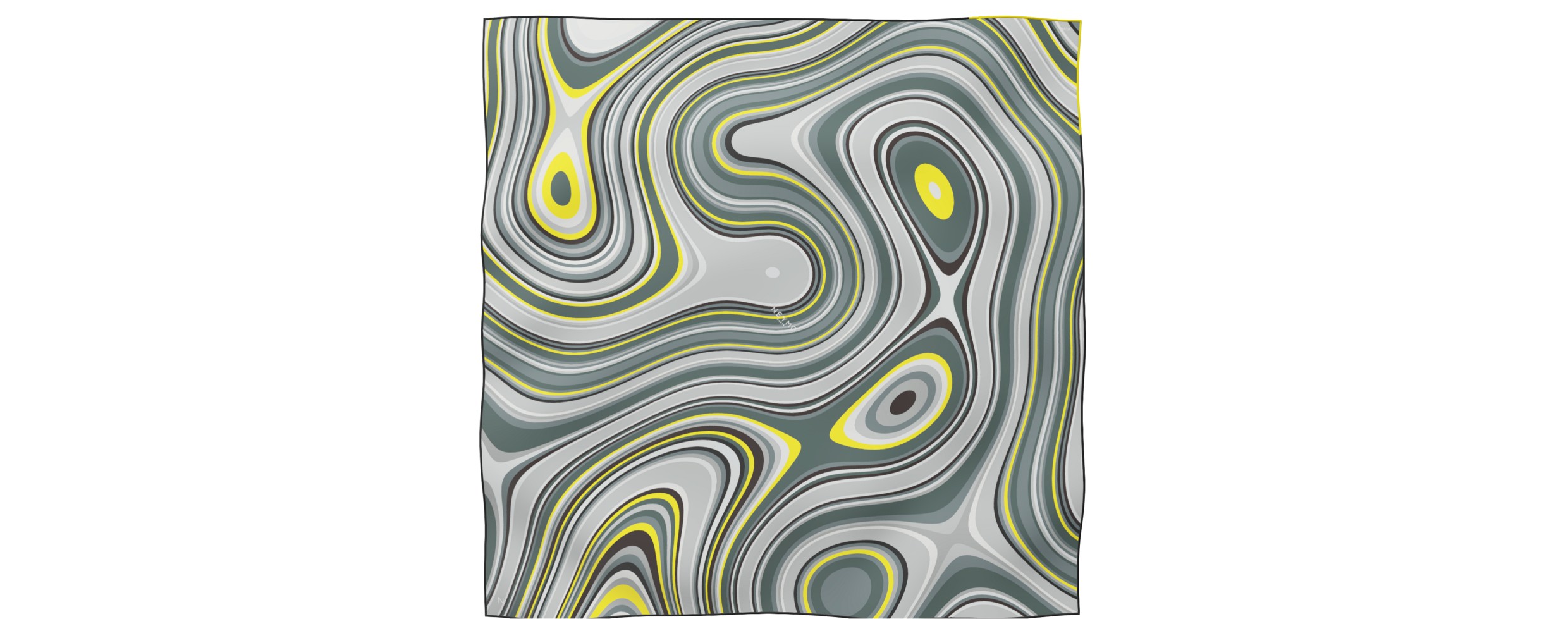 "Les vagues" square 90 scarf