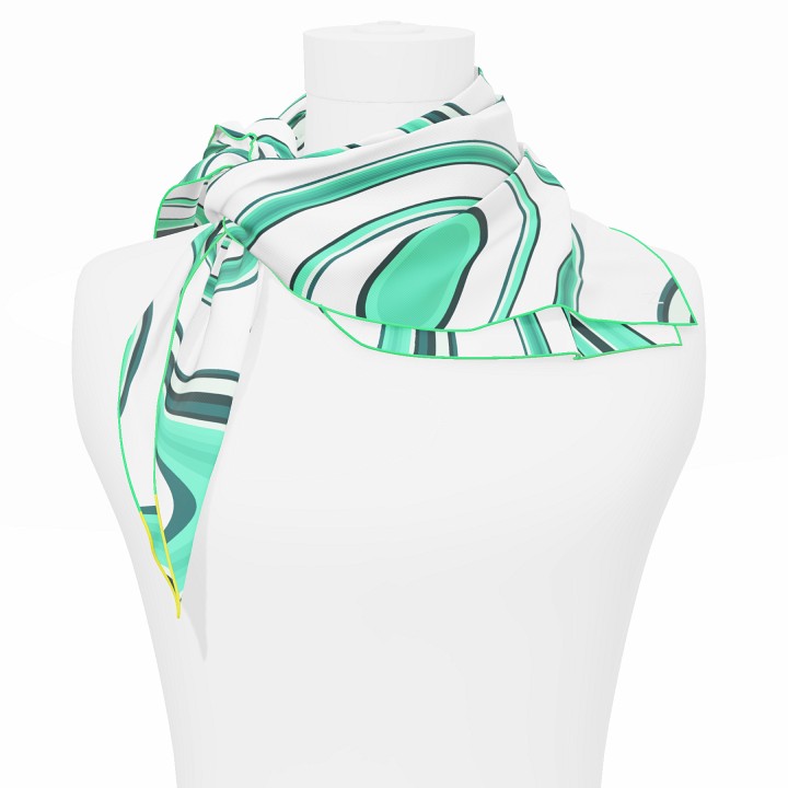 "Les vagues" square 70 scarf