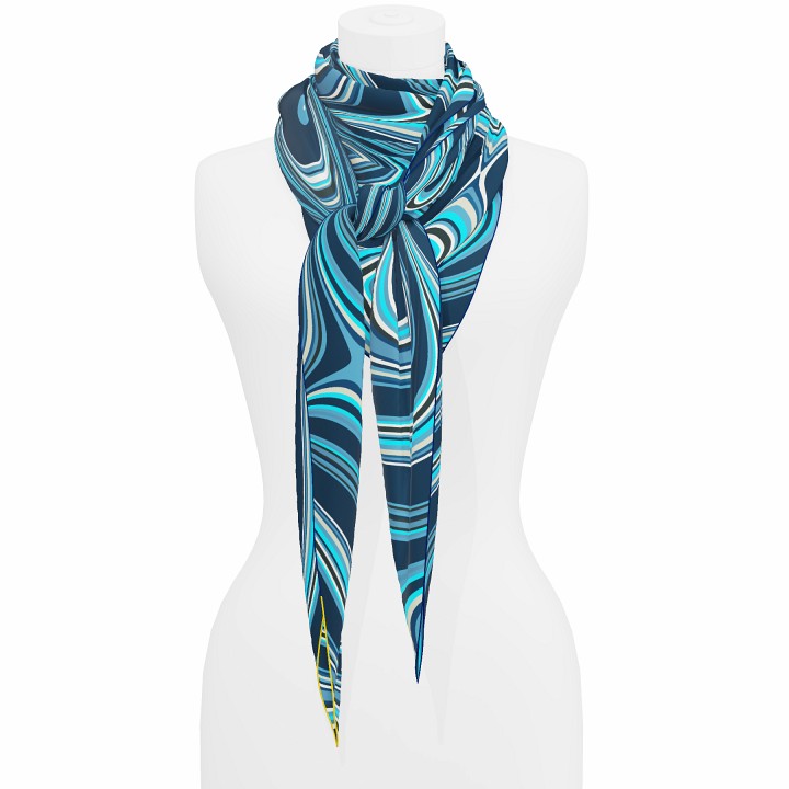 "Les vagues" giant square 130 scarf