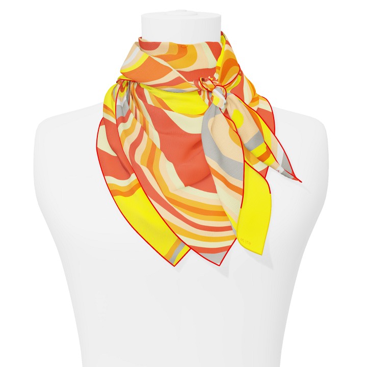 "Les vagues" square 90 scarf