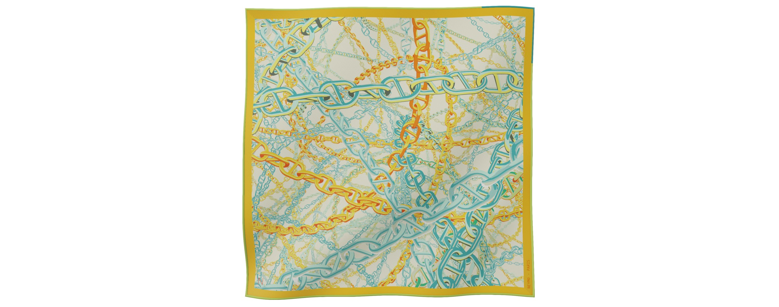 "Pop Chain" square 45 scarf