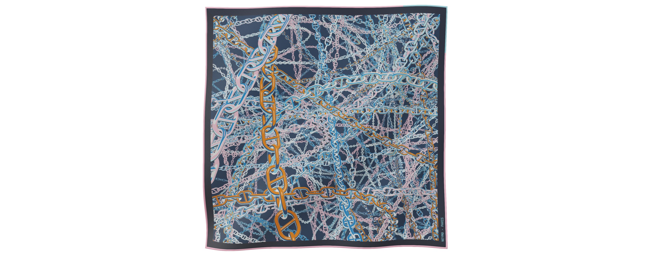 "Pop Chain" square 45 scarf