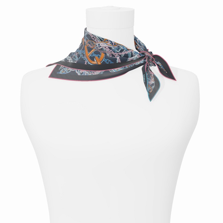 "Pop Chain" square 45 scarf