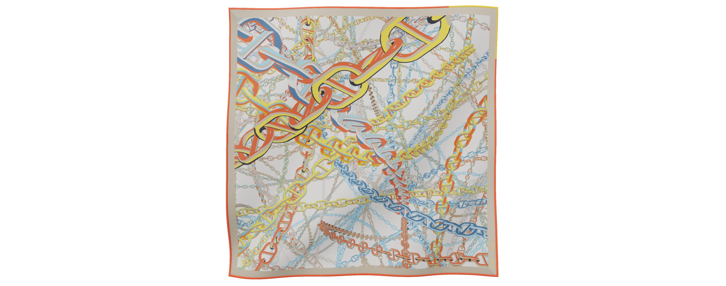 "Pop Chain" square 45 scarf