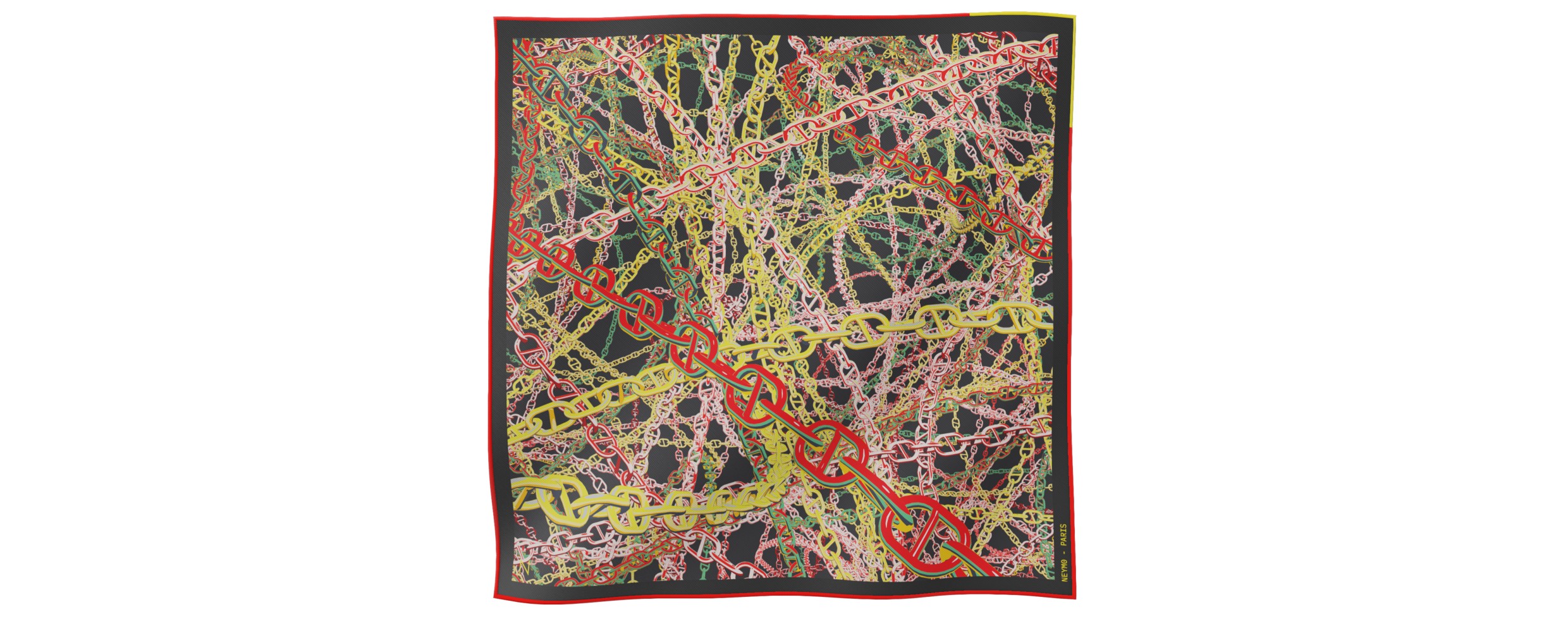 "Pop Chain" square 45 scarf