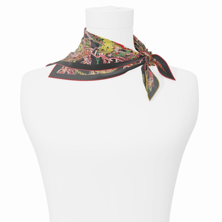 "Pop Chain" square 45 scarf