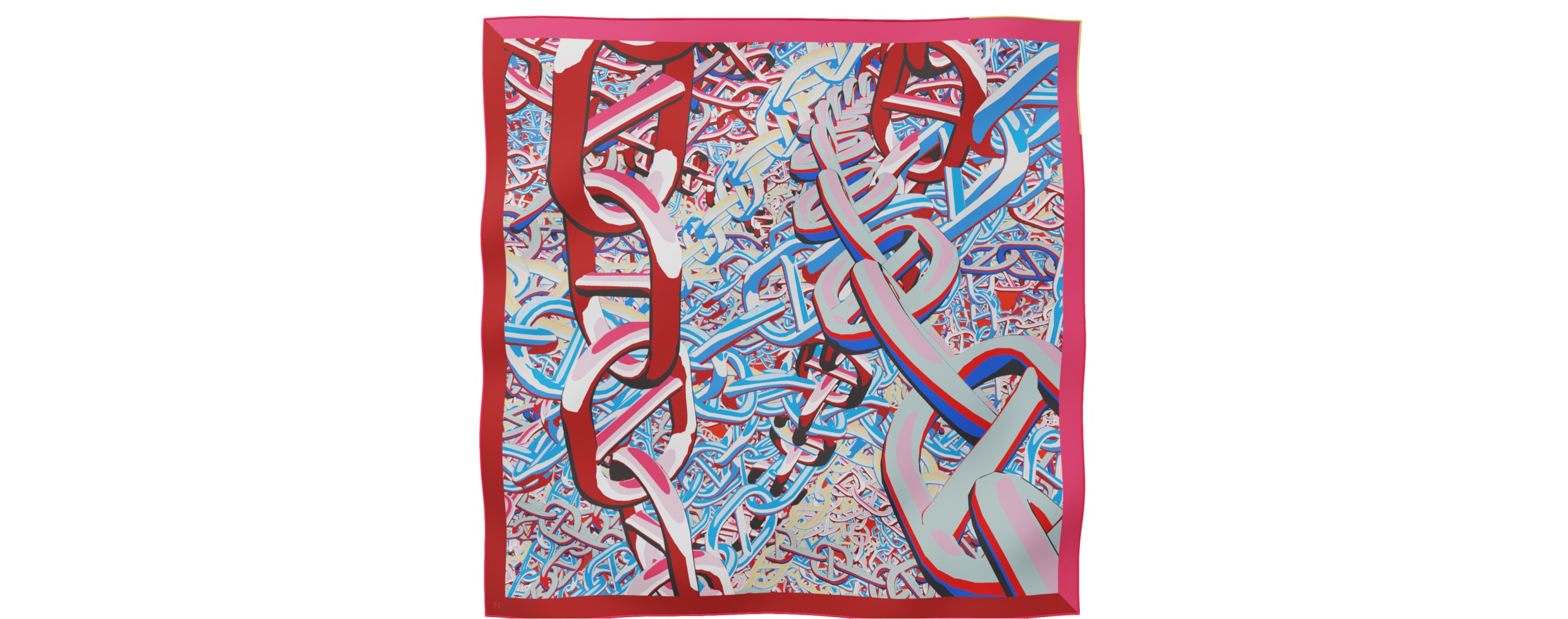 "Pop Chain" square 90 scarf