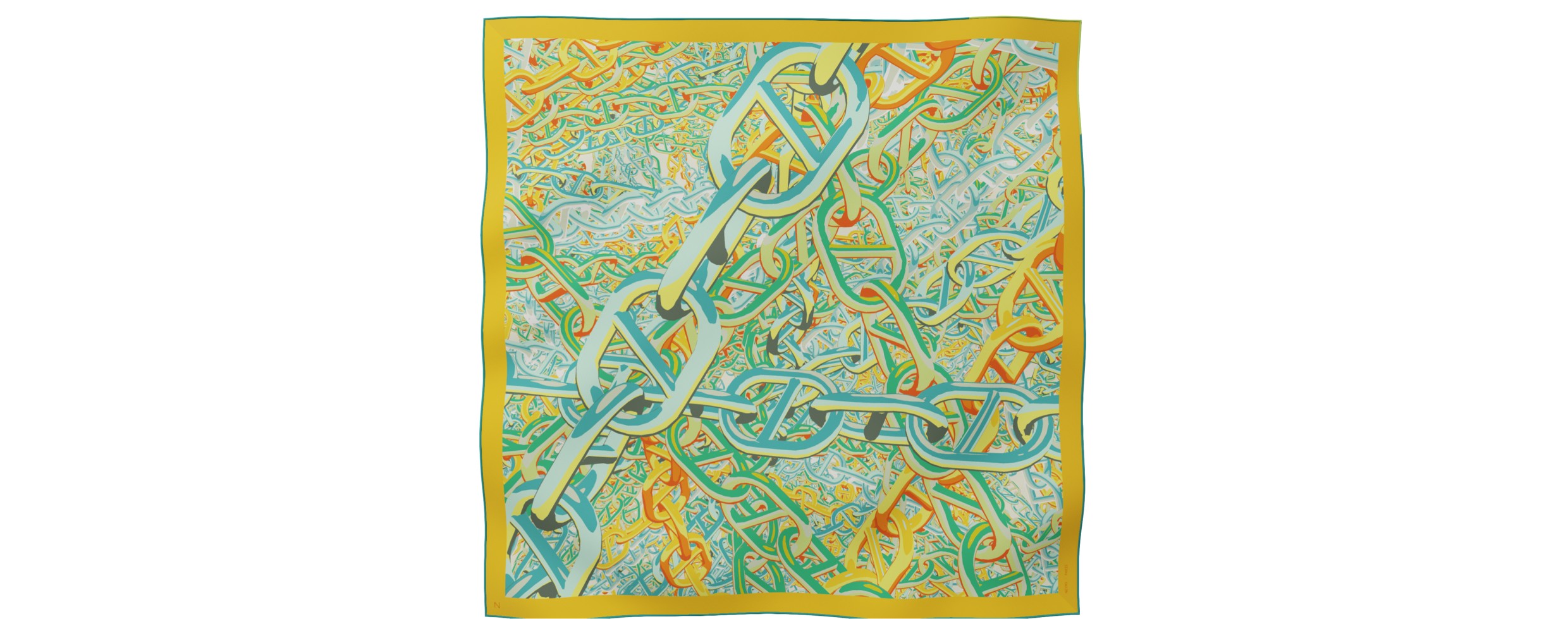 "Pop Chain" square 90 scarf