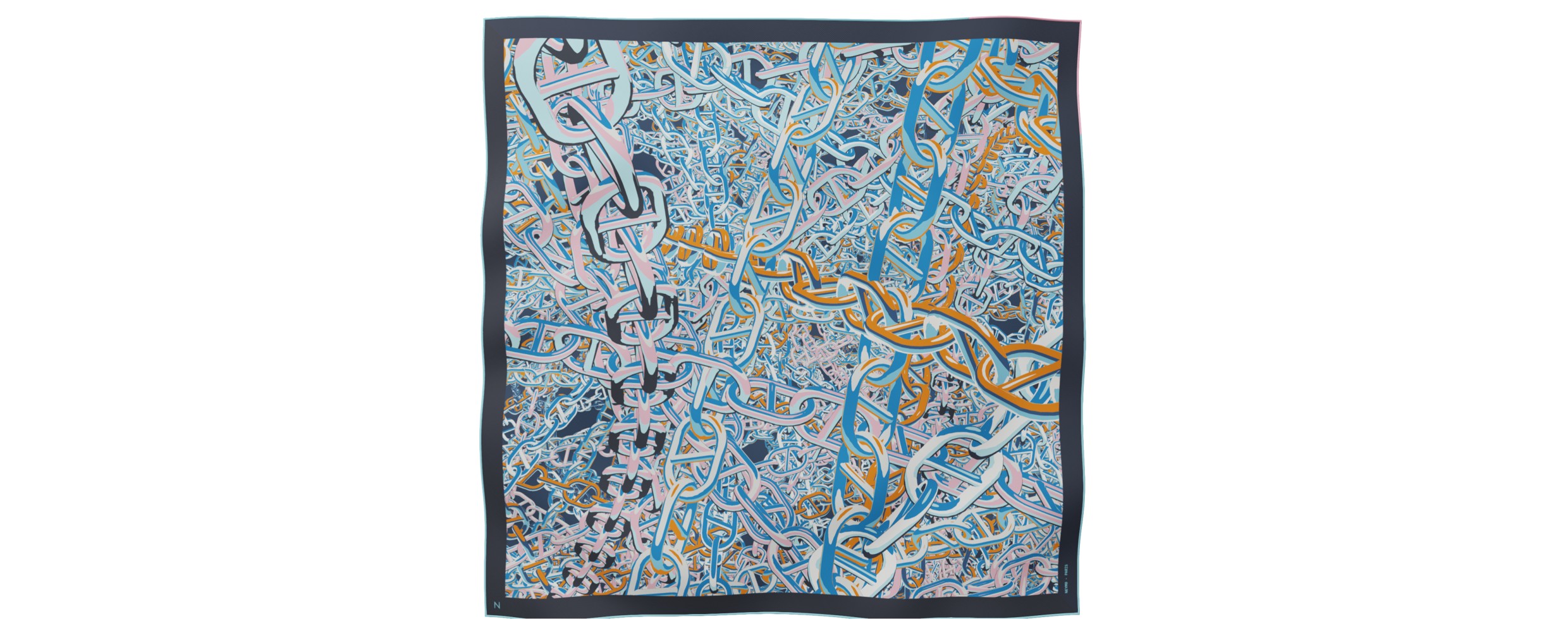 "Pop Chain" square 90 scarf