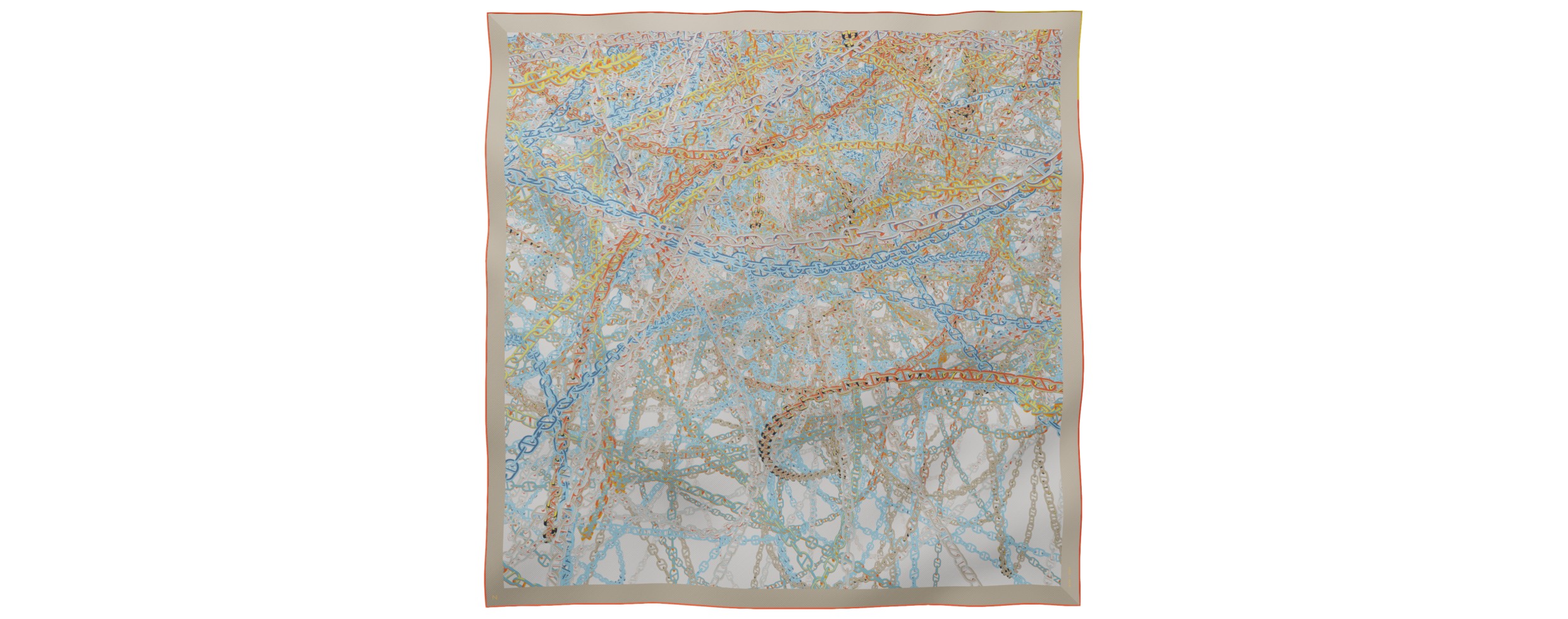 "Pop Chain" giant square 130 scarf