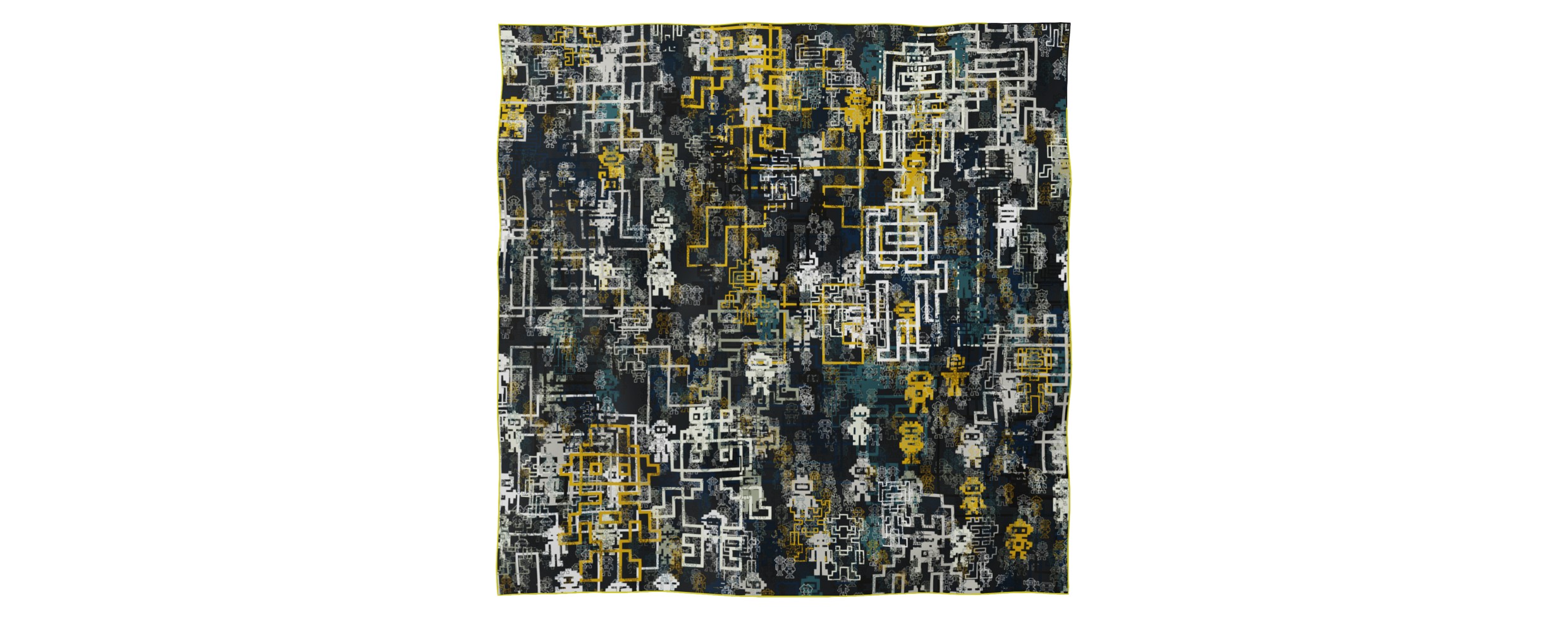 "Silk-Bots" square 130 scarf