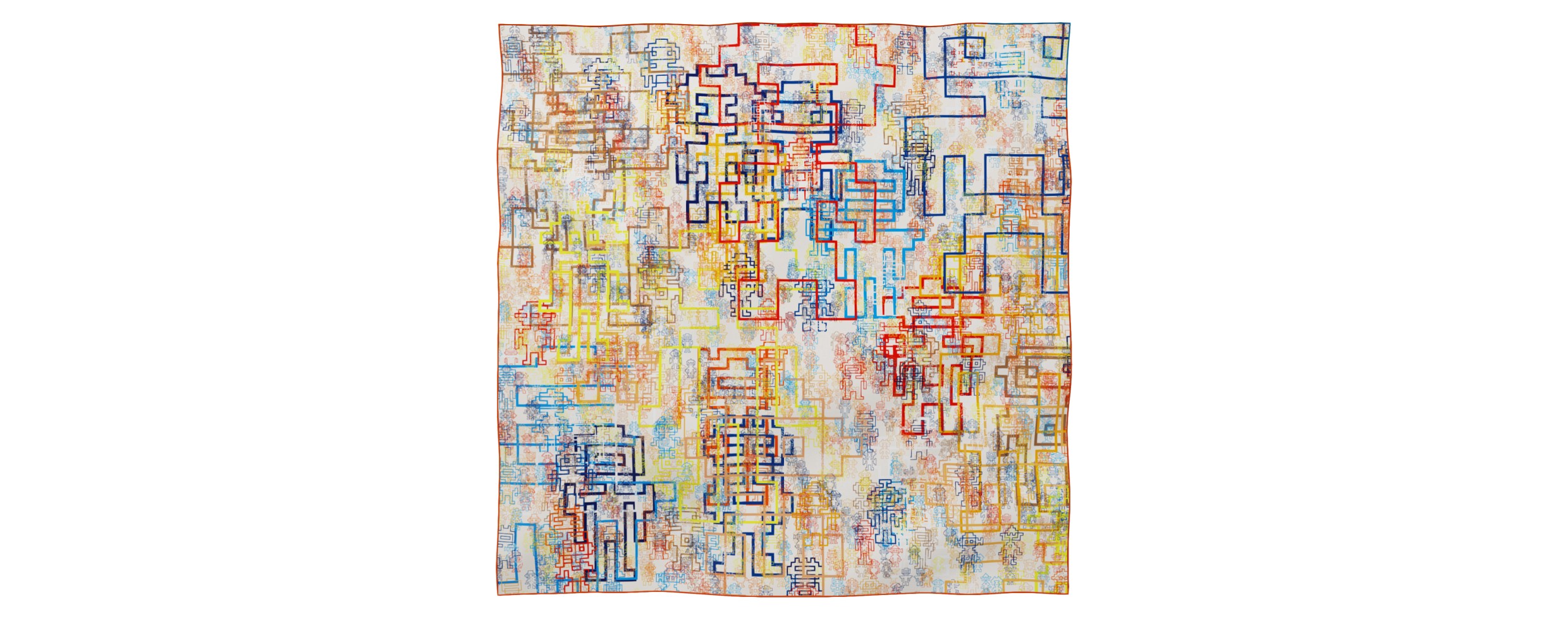 "Silk-Bots" square 130 scarf