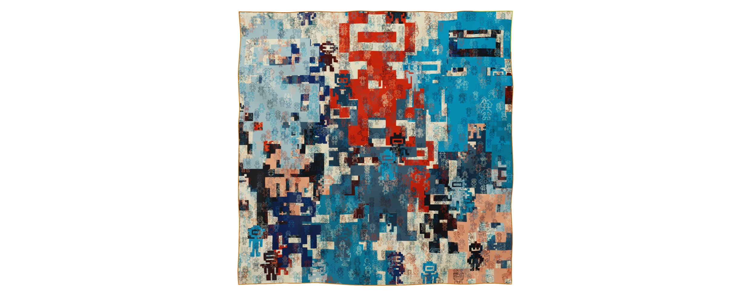 "Silk-Bots" square 130 scarf