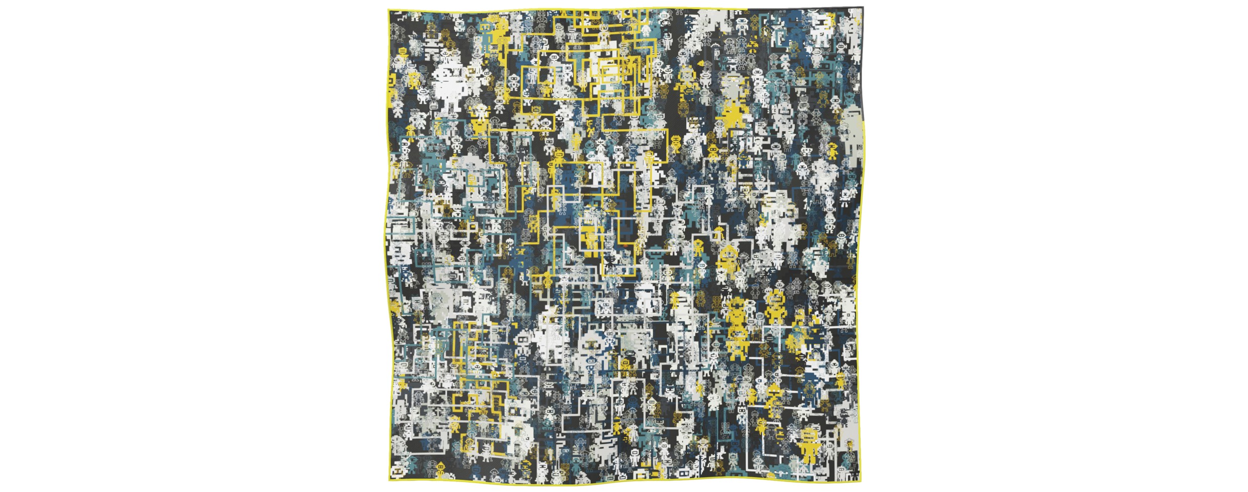 "Silk-Bots" square 70 scarf