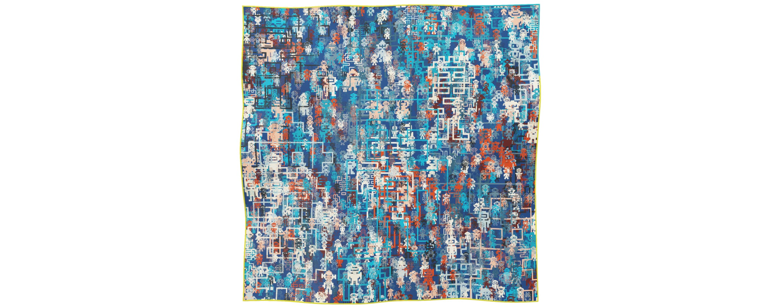 "Silk-Bots" square 70 scarf
