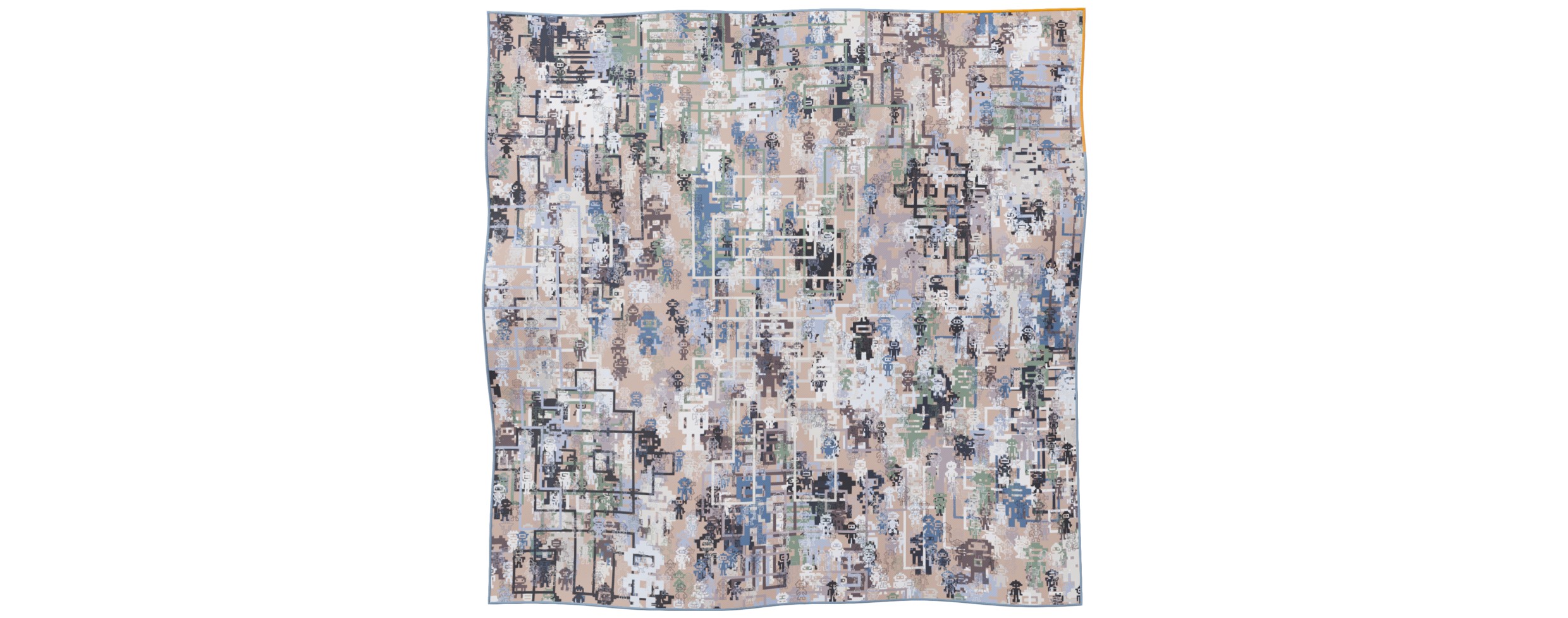 "Silk-Bots" square 70 scarf