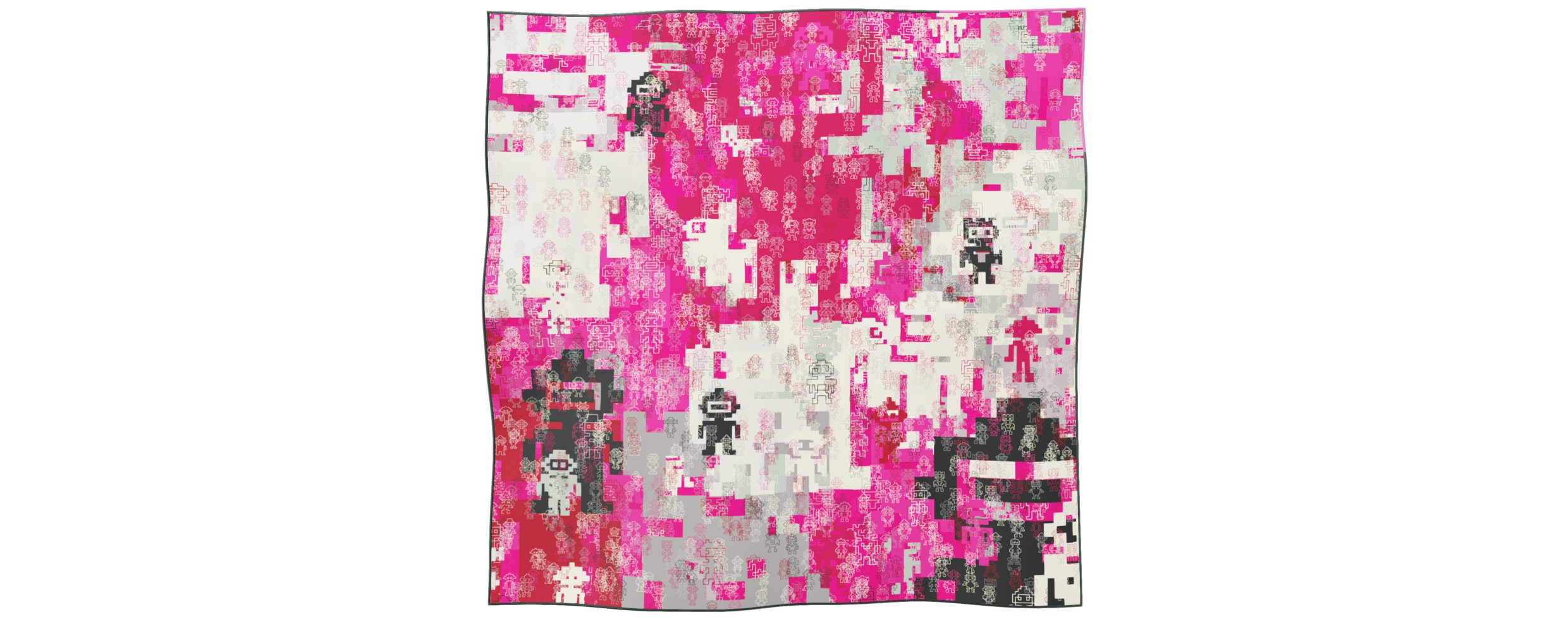 "Silk-Bots" square 70 scarf