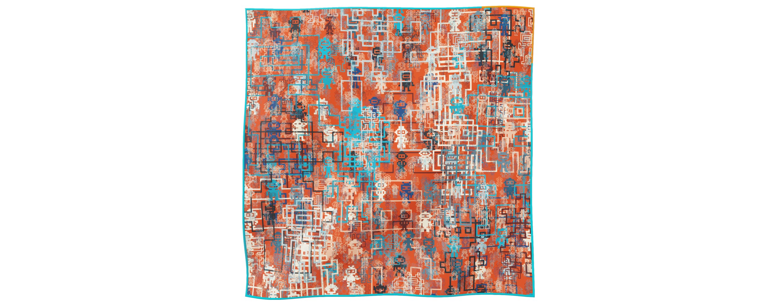 "Silk-Bots" square 45 scarf