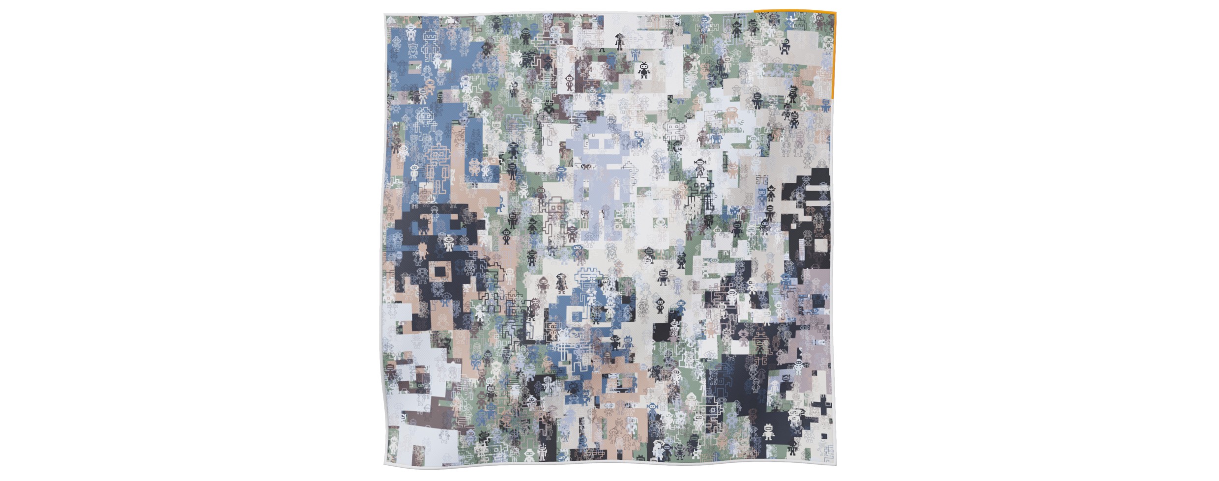 "Silk-Bots" square 45 scarf