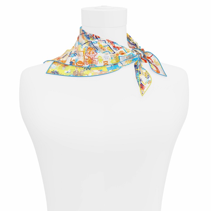 "Silk-Bots" square 45 scarf