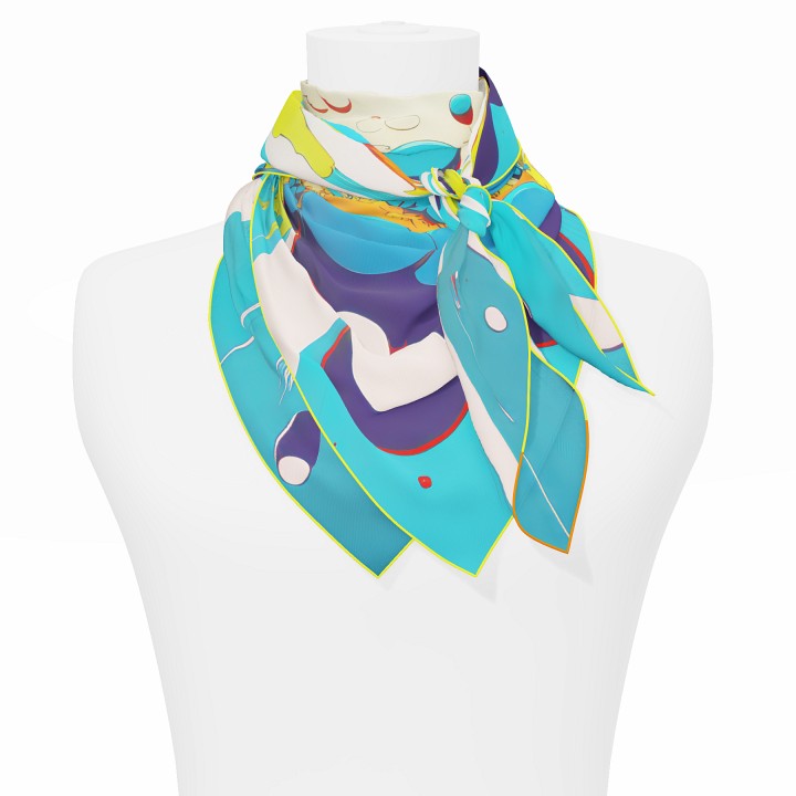 "Xplod" square 90 scarf