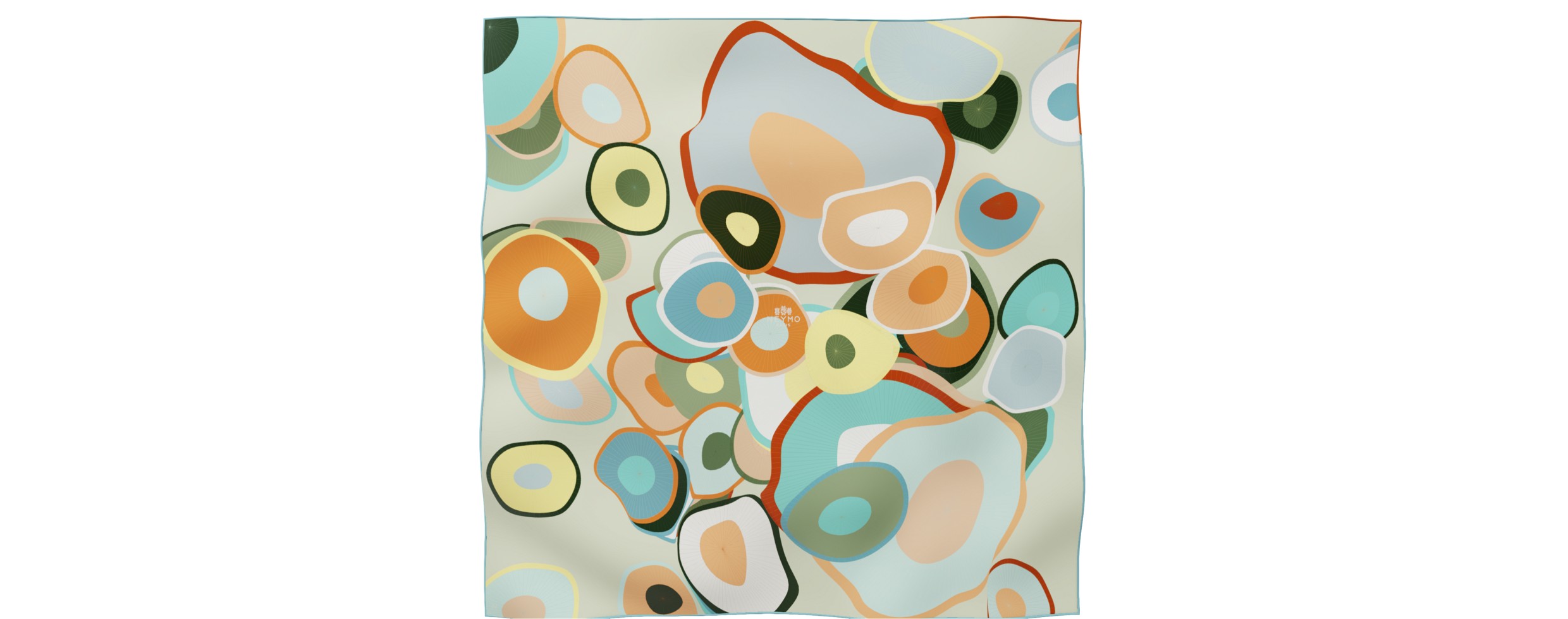 "Les ombrelles" square 90 scarf