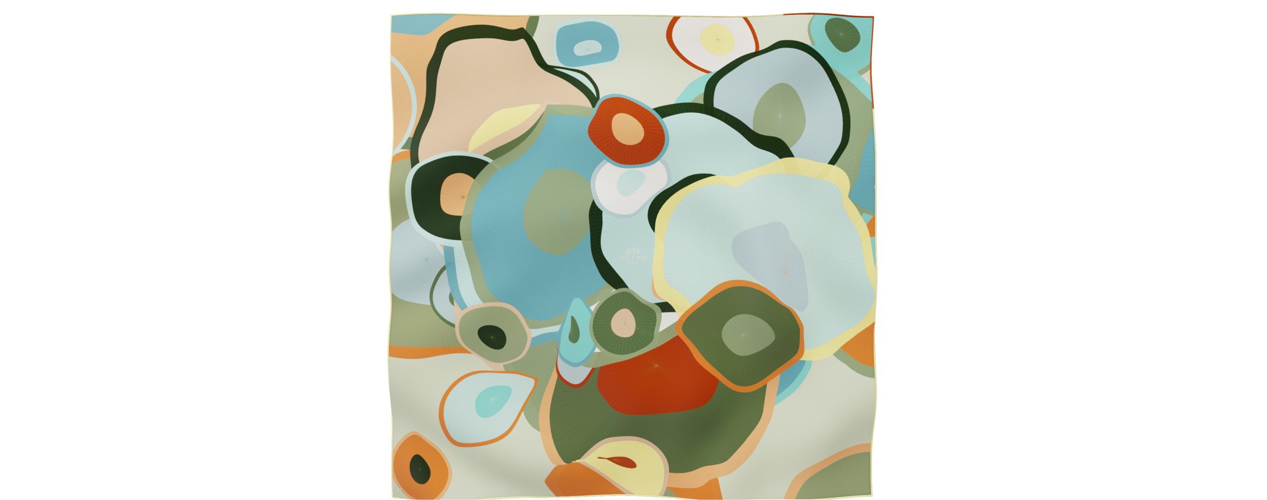 "Les ombrelles" square 90 scarf