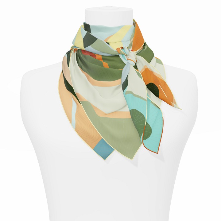 "Les ombrelles" square 90 scarf