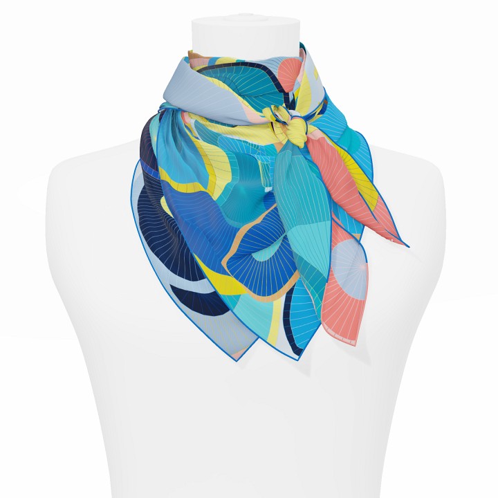 "Les ombrelles" square 90 scarf