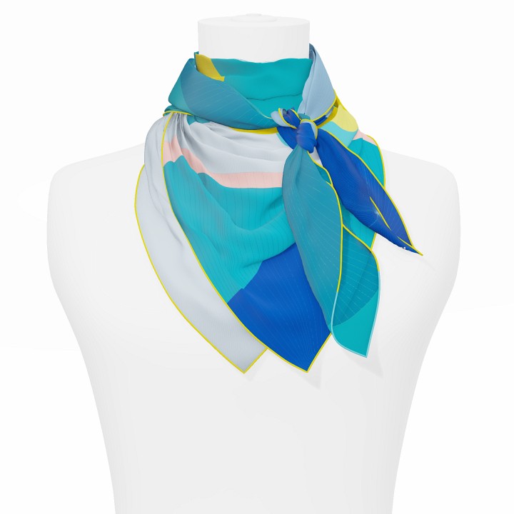 "Les ombrelles" square 90 scarf