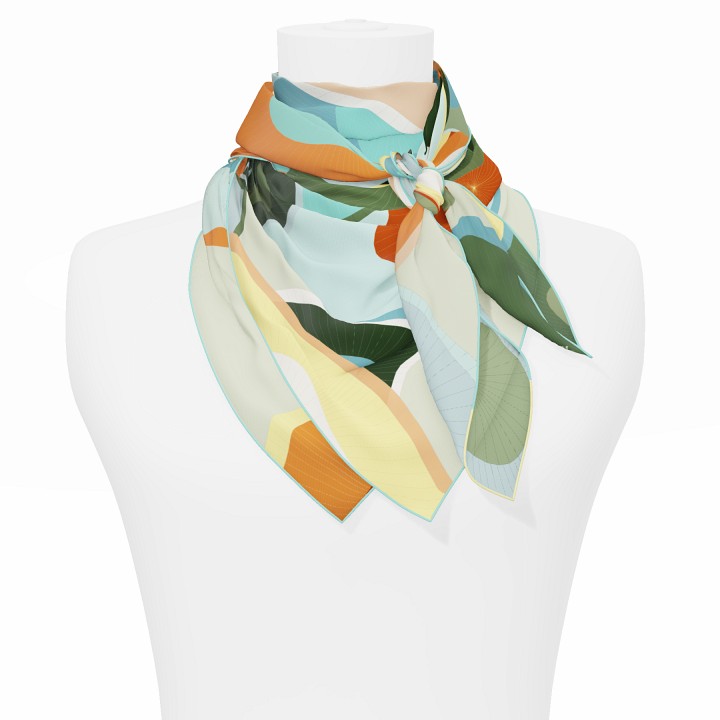 "Les ombrelles" square 90 scarf