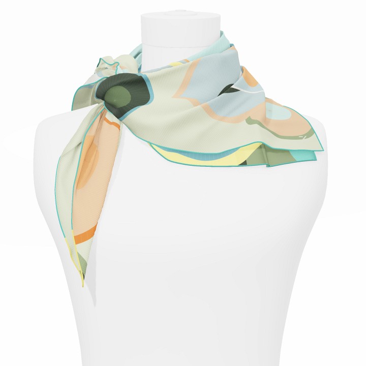 "Les ombrelles" square 70 scarf