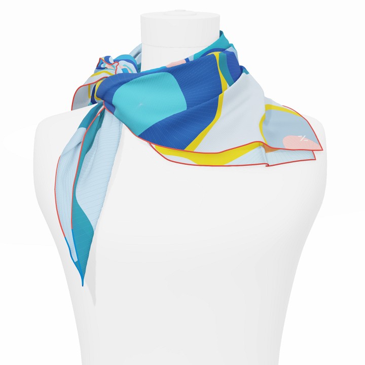 "Les ombrelles" square 70 scarf