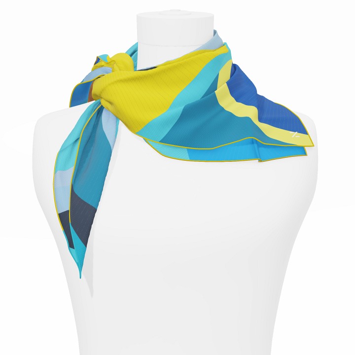 "Les ombrelles" square 70 scarf