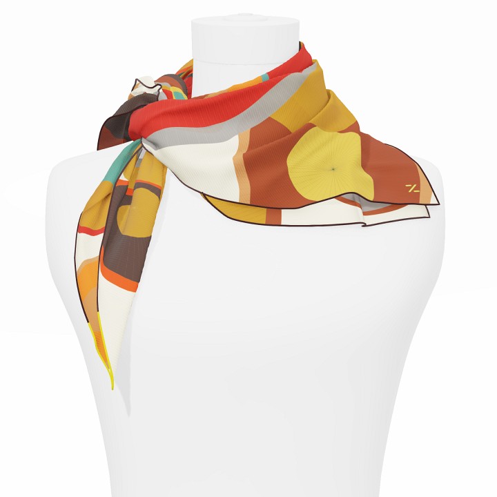 "Les ombrelles" square 70 scarf
