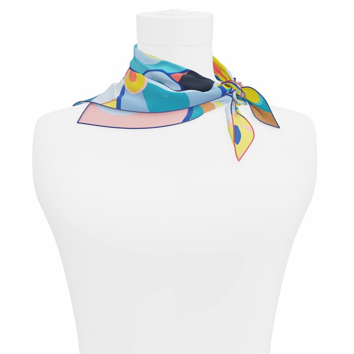 "Les ombrelles" square 45 scarf