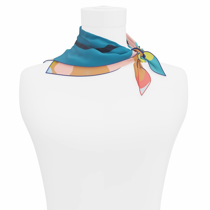 "Les ombrelles" square 45 scarf