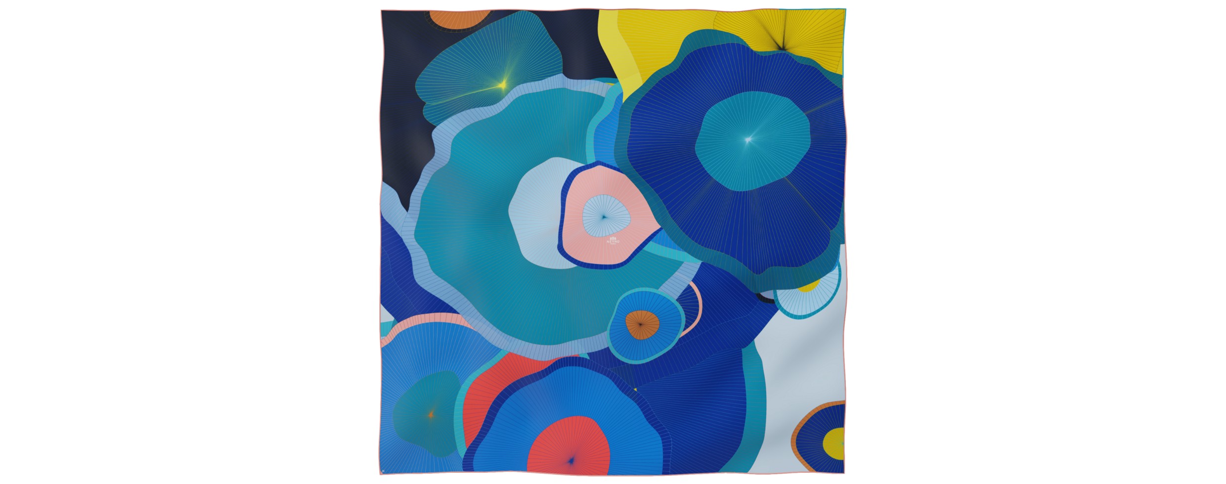 "Les ombrelles" giant square 130 scarf