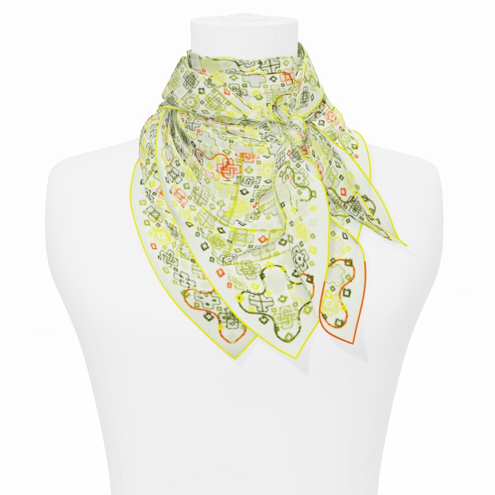 "Criss Cross" square 90 scarf