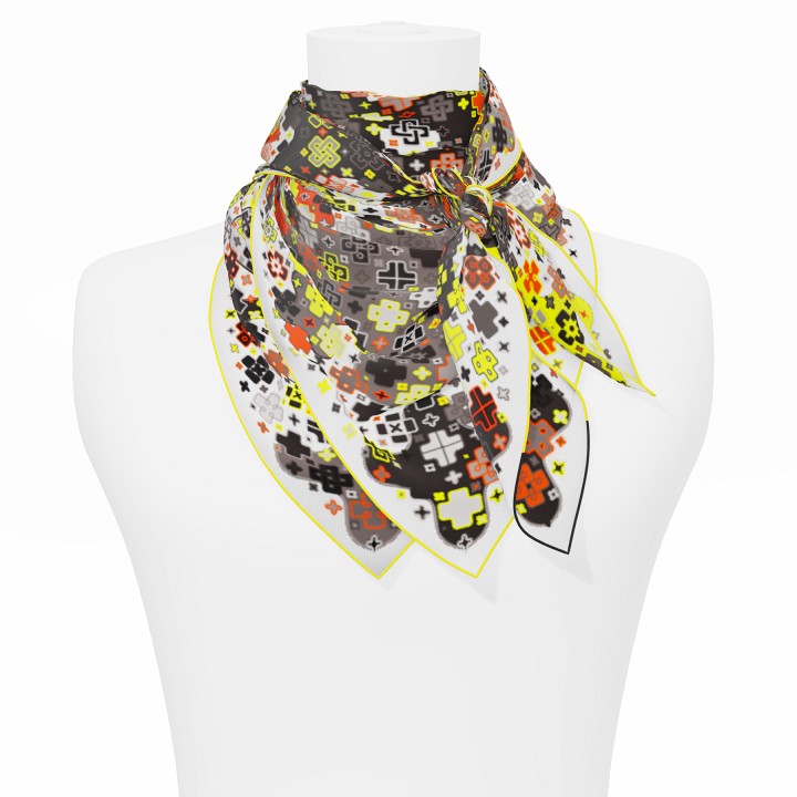"Criss Cross" square 90 scarf