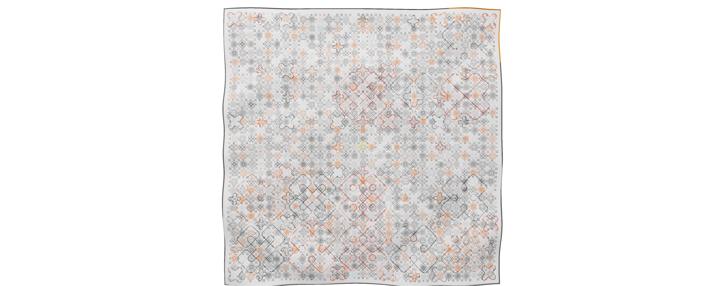 "Criss Cross" square 90 scarf