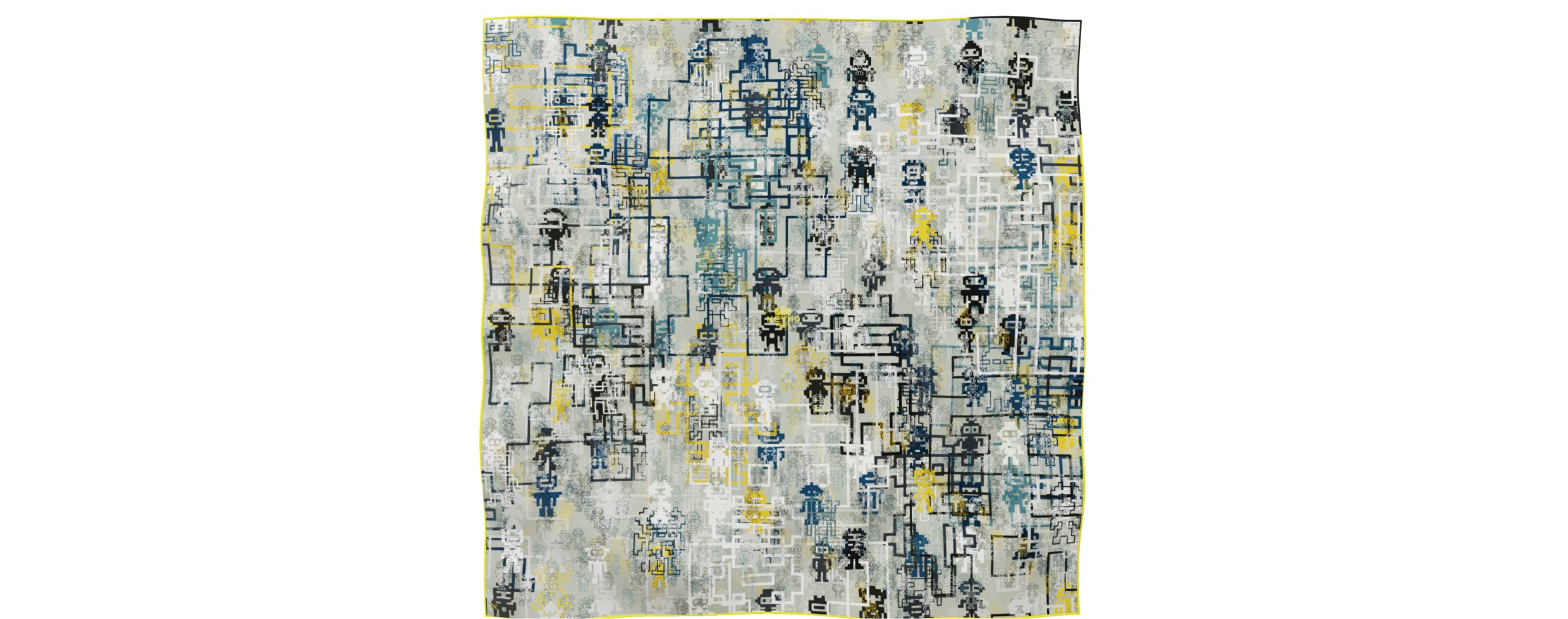 "Silk-Bots" square 90 scarf