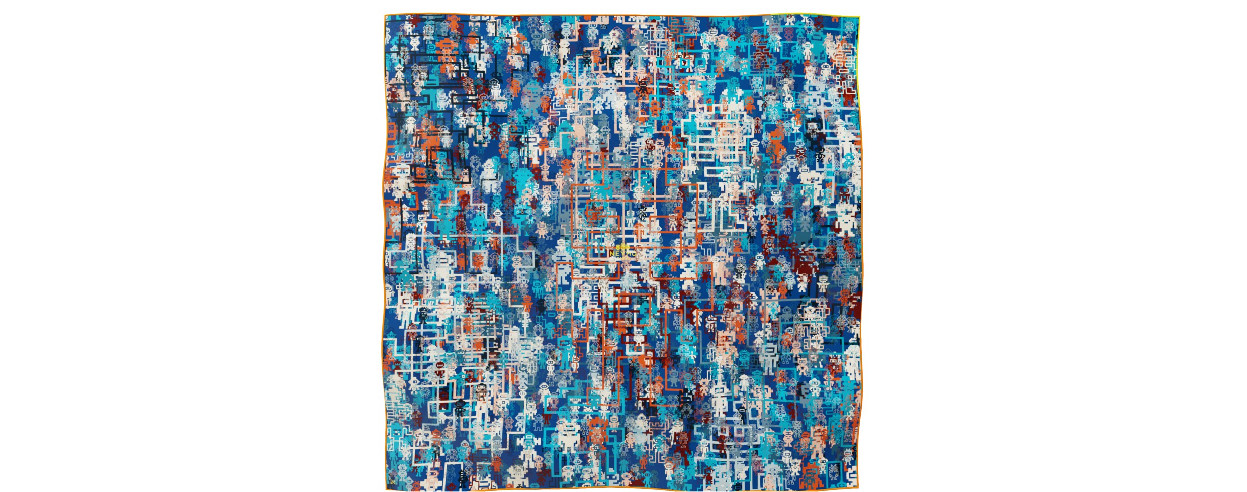 "Silk-Bots" square 90 scarf