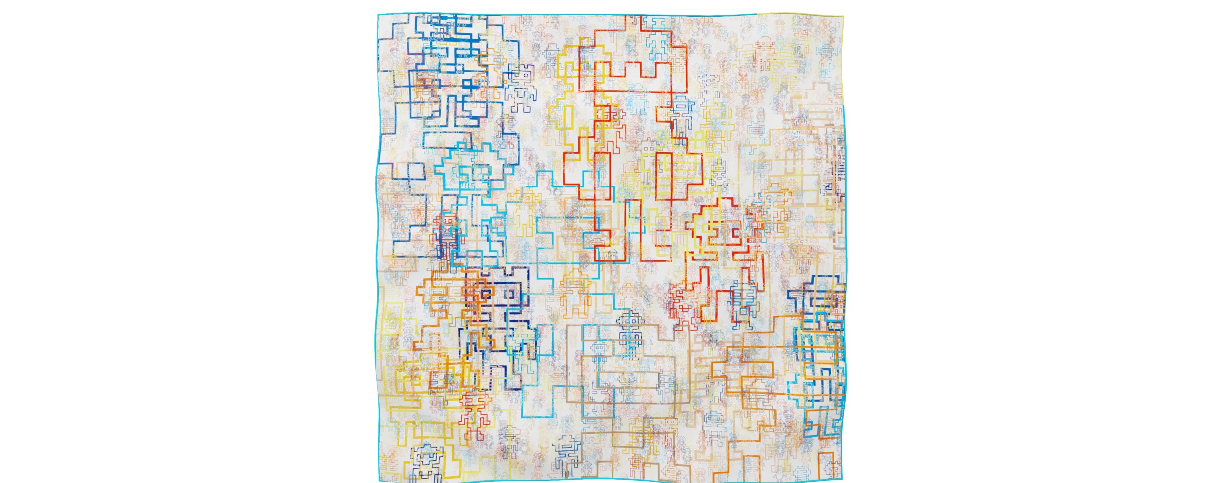 "Silk-Bots" square 90 scarf