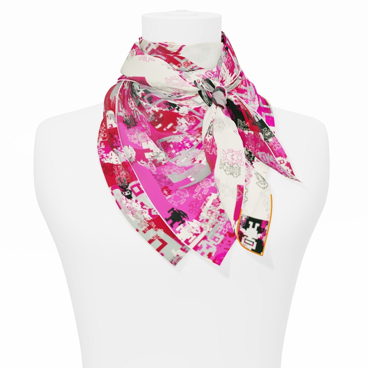 "Silk-Bots" square 90 scarf