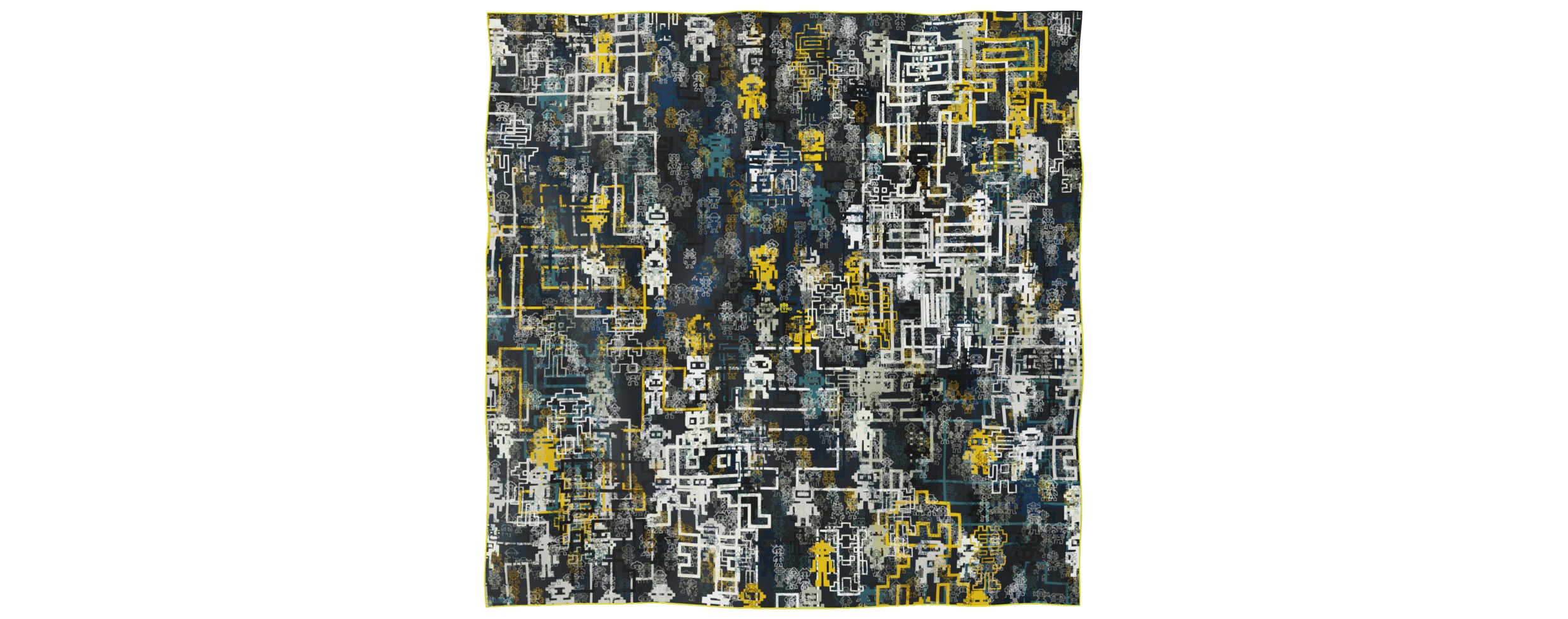 "Silk-Bots" square 130 scarf