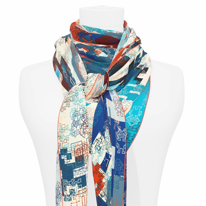 "Silk-Bots" square 130 scarf