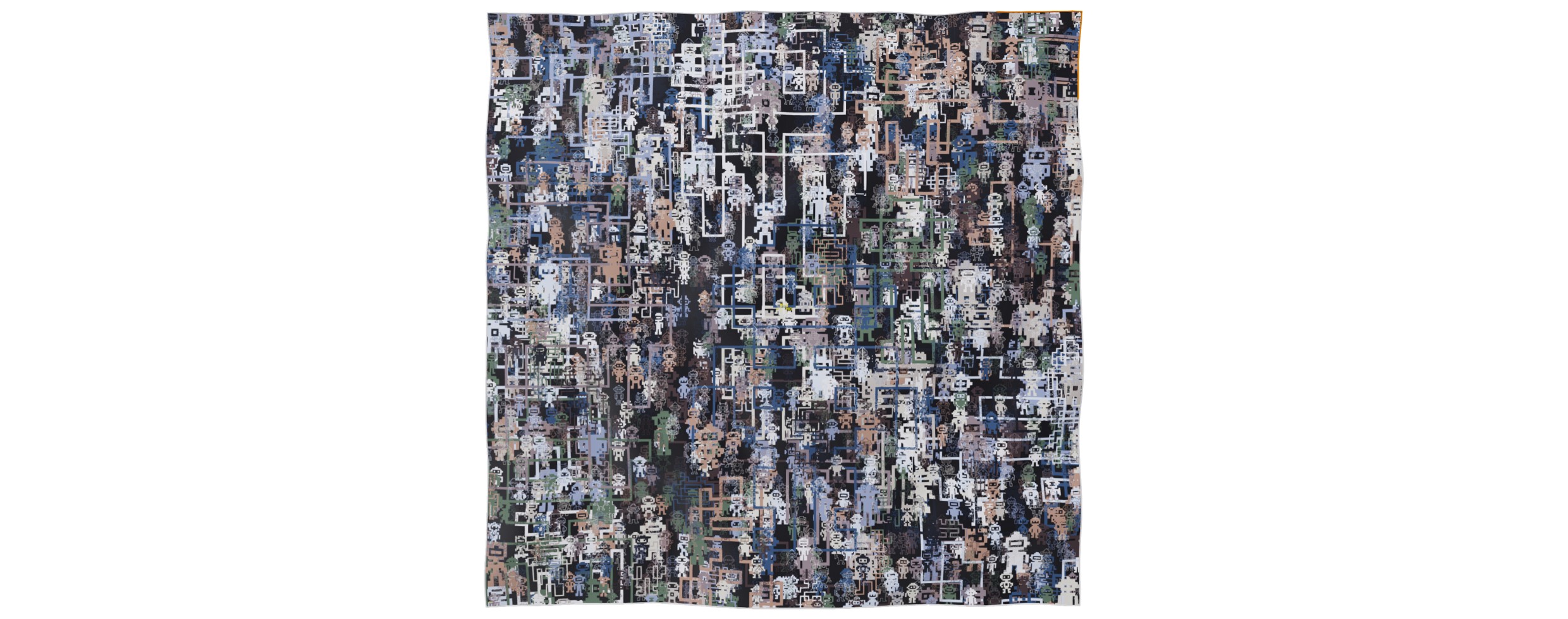 "Silk-Bots" square 130 scarf