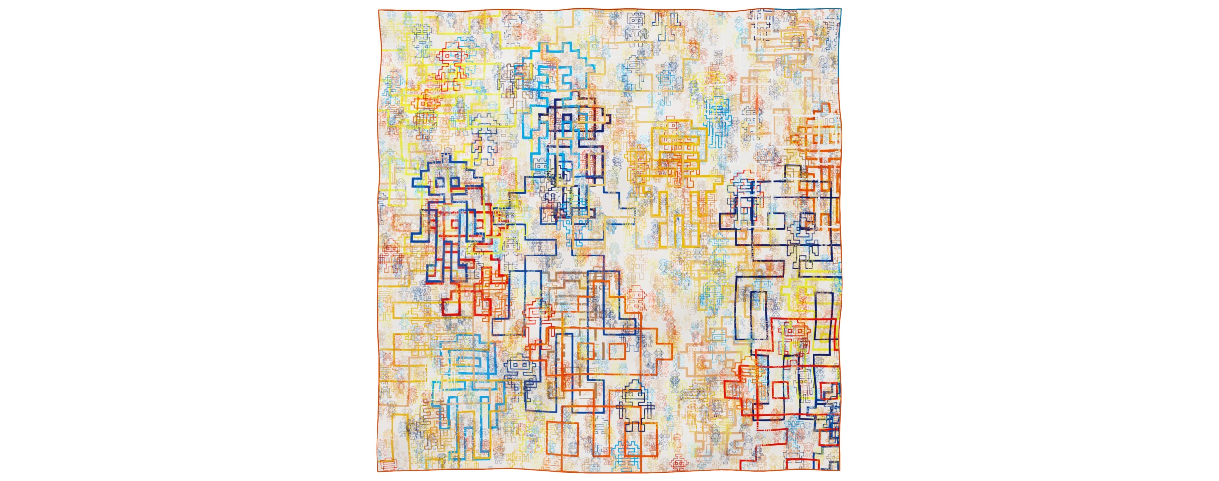 "Silk-Bots" square 130 scarf