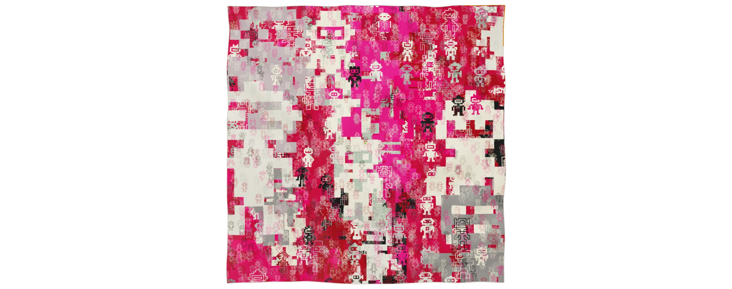 "Silk-Bots" square 130 scarf